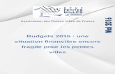 Budgets 2016 : une situation financière encore fragile pour les … · 2016-06-22 · APVF - Etude sur les polices municipales des petites villes de France 1 Association des Petites