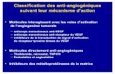 Classification des anti-angiogéniques suivant leur …...IMC-2C6 InClone ACM VEGFR-2 GW-786034 GSK ITK VEGFR-1, 2, 3 Molécule Laboratoire Classe Cibles Les agents multi-cibles VEGFR-2