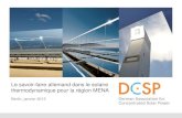 Le savoir-faire allemand dans le solaire thermodynamique ... · NOOR 1 (Ouarzazate) • Champ solaire à miroirs paraboliques 160 MW • 3 h de stockage • En construction Le savoir-faire