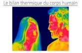 Le bilan thermique du corps humain · Le rayonnement infrarouge est responsable d’environ 60% des pertes thermiques du corps humain. Le corps peut aussi recevoir de l’énergie