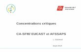 Concentrations critiques CA-SFM/ EUCAST et AFSSAPS · I/. Méthode de référence de détermination de la CMI : a/. Dilution en milieu liquide : macrométhode . Croissance visible