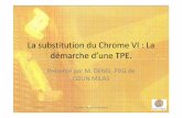 La substitution du Chrome VI : La démarche d’une TPE. · 2018-03-15 · Zingage blanc passivé renforcée CrIII blanc 5 µm 96H > 0.2 Zingage blanc passivé renforcée CrIII blanc