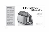 Toaster - Hamilton Beachuseandcares.hamiltonbeach.com/files/840227900.pdf · reduce the hazards of becoming tangled in or tripping over a longer cord. If a longer cord is necessary,