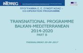 TRANSNATIONAL PROGRAMME BALKAN-MEDITERRANEAN 2014 … · 3. Ημερολόγιο κίνησης του μετακινούμενου. 4. Ο κανονισμός του δικαιούχου
