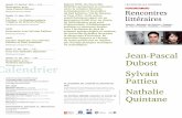 Jean-Pascal Dubost Calendrier Sylvain · 2017-09-29 · Samedi 23 janvier 2016 – Bibliothèque de La Tour-d’Aigues – 11h Et aussi… Rencontres scolaires Au lycée Paul-Cézanne,