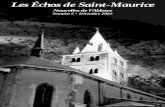 Les Échos de Saint-Maurice · LES ECHOS DE SAINT-MAURICE 1 VALEURS ET VERTUS Il est devenu banal de dire que nous vivons dans un monde qui a perdu ses repères, qui n’a plus l’estime