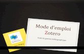ZOTEROSpécificités de Zotero au-delà de la gestion bibliographique 0 Accepte les fichiers joints (pdf ou autre format) et peut les récupérer automatiquement 0 Possibilité d’archiver