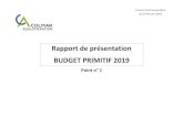 Rapport de présentation BUDGET PRIMITIF 2019 · rapport au budget primitif 2018. Soit la progression la plus forte enregistrée depuis 2012 et cela malgré le gel des taux fiscaux.