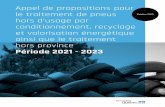 Appel de propositions pour le traitement de Août 2020 pneus hors … · 2020-07-29 · Cet appel de propositions s’adresse à tous les types de centres de traitement, y compris