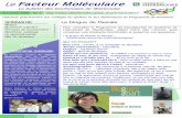 LeFacteur Moléculaire - Université de Sherbrooke · 2009-05-07 · Biochimie culinaire ... research national undergraduate research poster competition», pour présenter ses travaux