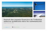 Portrait des impacts financiers de l’industrie éolienne ... · 6 % et 5 % de l’ensemble de la production québécoise. Sans être propriétaire des parcs éoliens, Hydro -Québec