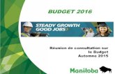 BUDGET 2016 - gov.mb.ca · construction, du transport, du commerce de gros, des finances, de l’assurance et de l’agriculture. Marché d’exportation équilibré : en gros, 50
