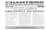 APMEP Île-de-FranceChantiers - Juin 95 CHANTERS JUIN 1995 Bulletin de la Régionale d'Ile-de-France 88 Association des Professeurs de Mathématiques de l'Enseignement Public Le qualitatif