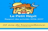 1 Rapport des activités 2016 - Le Petit Répitlepetitrepit.ca/files/Rapportdesactivites2016-2017WEB.pdf · 1996-2016 Solidaire des familles depuis 20 ans 4 Rapport des activités