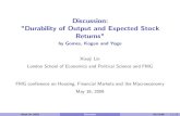 Discussion: Durability of Output and Expected Stock Returns 16.05.2009 آ  Empirical Facts Time series