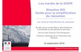 Les mardis de la DGPR Directive IED Guide pour la ... · approche individuell e (article 17.1) Tient compte de toutes les nouvelles conclusions MTD applicables à l’installation