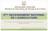 23 Edition de la Commission des Statistiques Agricoles ... · Superficie du Togo: ... Phase 2: la réalisation d’un module de base et de collecte des données communautaires du