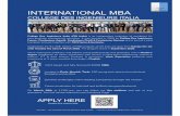 INTERNATIONAL MBA - poliba.it · INTERNATIONAL MBA COLLEGE DES INGENIEURS ITALIA Collège Des Ingénieurs Italia (CDI Italia) is an independent institution of excellence for post-graduate