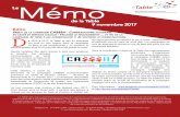Le Mémo de la Table 9 novembre 2017 - TRPOCBtrpocb.org/trpocb/wp-content/uploads/2017/11/Memo2017_11_09.pdf · rès de 700 membres de groupes communautaires et populaires, de syndicats