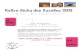 Rallye Aïcha des Gazelles 2013 «coeur de Gazelles»2012 était sous le signe de lʻ aventure ! Nous y avons pris goût... 2013 sera placée sous le signe de lʼhumanitaire ! Nous