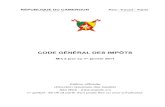 RéPUBLIQUE DU CAMEROUN Paix– Travail – Patrie · CODE géNéRAL DEs IMPôTs Mis à jour au 1er janvier 2011 Edition officielle (Direction Générale des Impôts) Site Web : n°