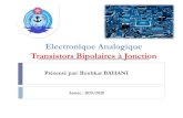 Electronique Analogique Transistors Bipolaires أ  Transistors Bipolaires أ  Jonction Prأ©sentأ© par:
