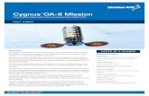 Cygnus OA-6 Mission - Rêves d'Espace … · For the OA-6 mission Cygnus will carry the Saffire payload experiment to study combustion behavior in the microgravity environment. The