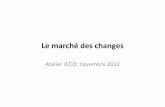 Atelier JECO, novembre 2012 - ses.ens-lyon.frses.ens-lyon.fr/ses/fichiers/marche-changes... · • 3 générations de modèles : – 1ère génération (Krugman, 1979) : modèle d’attaque