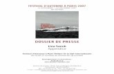 DOSSIER DE PRESSE - Festival d'Automne à Paris · Ce travail est une présentation de ce que la représentation artistique et théâtrale est : être, c’est déjà tout un jeu