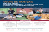 COURS DE FRANÇAIS · enseignés au niveau intermédiaire 1 – lexique, grammaire et stylistique – tels qu’utilisés dans les communications en milieu de travail. Acquisition