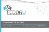 Panorama 2017 des ORU - FEDORU | Fédération des ORU€¦ · Chiffres clés RE-CUE-IL DES DONNÉES* PATIENTS 1,06 36,4 3% 27% 13% Sex-ratio H/F Age moyen (en années) Moins de 1