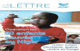 Opération lait : 50 enfants sauvés au Niger · mes meilleurs vœux pour vous et aussi pour tous ceux qui vous sont chers. Jean-Claude GÉRIN Président d’ASF France Rappelez-vous!