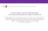 Groupe permanent d’orientation du COCT · 2017-03-09 · Le conseil d’orientation des conditions de travail (COCT) est l’instance nationale de gouvernance de la santé au travail