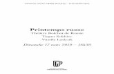 Printemps russe - Philharmonie de Paris...2016/03/17  · Dans la chronologie des œuvres de Rachmaninov Le Printemps fait suite à la Sonate pour violoncelle et piano op. 19, celle-ci