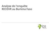 Analyse de l'enquête RECOVR au Burkina Faso...Modèle basé sur l’Enquête Niveau de Vie des Ménages (ENV) de 2015 au Burkina Faso Secteur Emploi +20 professions à travers l’agriculture,