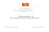 Métrologie et reconnaissance des formeshomepages.laas.fr/lerasle/pdf/M2-ICM.pdf · Métrologie 3D 1 •Modèle mince •Modèle sténopé - Rappels - •approximation du modèle