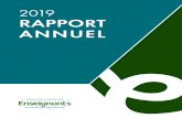 2019 RAPPORT ANNUELRégime de pension des enseignants du Nouveau-Brunswick Rapport annuel 2019 Publié par : C.P. 6000 Fredericton (Nouveau-Brunswick) E3B 5H1 ISBN: 978-1-4605-2323-0
