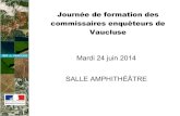 Journée de formation des commissaires ... - VaucluseMardi 24 juin 2014 SALLE AMPHITHÉÂTRE. Programme de la journée - 9h00 à 9h45 : accueil des participants, bilan ... 17 consultations