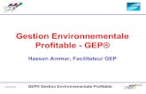 Gestion Environnementale Profitable - GEP® · • Contrôle systématique de la production et de la qualité (matières premières, produits non conformes, retour de clients, consommation