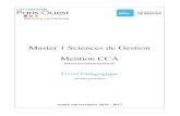 Master 1 Sciences de Gestion Mention CCA · 1.1. Accueil et généralités ... UE DROIT – Droit fiscal ... Modalités de contrôle des connaissances et des compétences 2014-2018
