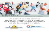 Un certificat au service de la formation, de l’emploi, de ... … · Chargé de définir les politiques paritaires en matière de formation professionnelle et d’emploi, le COPANEF