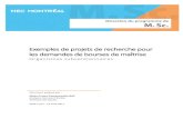 Exemples de projets de recherche pour les demandes de ... · How to entice individuals not to neglect the well-being of the group or society in the pursuit of their self- ... Report