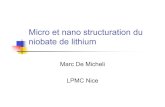 Micro et nano structuration du niobate de lithiumcmdo.cnrs.fr/IMG/pdf/Demicheli_CMDO_Besancon_2008.pdf · 2016. 4. 4. · Echange protonique LiNbO 3+xHH xLi 1"xNbO 3+xLi δn e 0 0.05