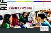 DOSSIER DE PRESSE · 2017. 6. 7. · DOSSIER DE PRESSE AGENCE UNIVERSITAIRE DE LA FRANCOPHONIE. FICHE SIGNALÉTIQUE MISSIONS Promouvoir une francophonie universitaire ... années,