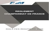 REGLEMENT CHAMPIONNAT DE FRANCE · 2019. 12. 18. · Fédération Française de Motocyclisme - Règlement Championnat de France Rallyes Routiers 2020 – 09 11 19 Trophée 125 cm3
