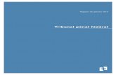 Rapport de gestion 2012 · Rapport de gestion du Tribunal pénal fédéral 2012 Bellinzone, le 22 janvier 2013 Madame la Présidente, Mesdames et Messieurs les Députés au Conseil