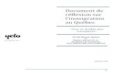Document de réflexion sur de réflexion... · 2019. 2. 28. · 2 TABLE DES MATIÈRES Présentation des auteurs 4 Buts du document de réflexion sur l’immigration au Québec 5 Assises