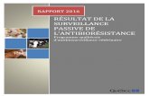 Rapport 2016-Surveillance passive de l'antibiorésistance · antibiotiques d’importance en médecine vétérinaire, dont certains en santé publique, de suivre l’e ́mergence