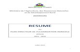 RESUME · 2015. 8. 19. · resume du plan directeur de vulgarisation agricole (pdva) 2011 - 2016 juillet 2015 . 2 sommaire introduction i ...