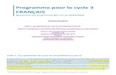 Programme pour le cycle 3 FRANÇAIS - ac-strasbourg.fr€¦ · Croisements entre enseignements Volet 1 : les spécificités du cycle de consolidation (cycle 3) Le cycle 3 relie désormais